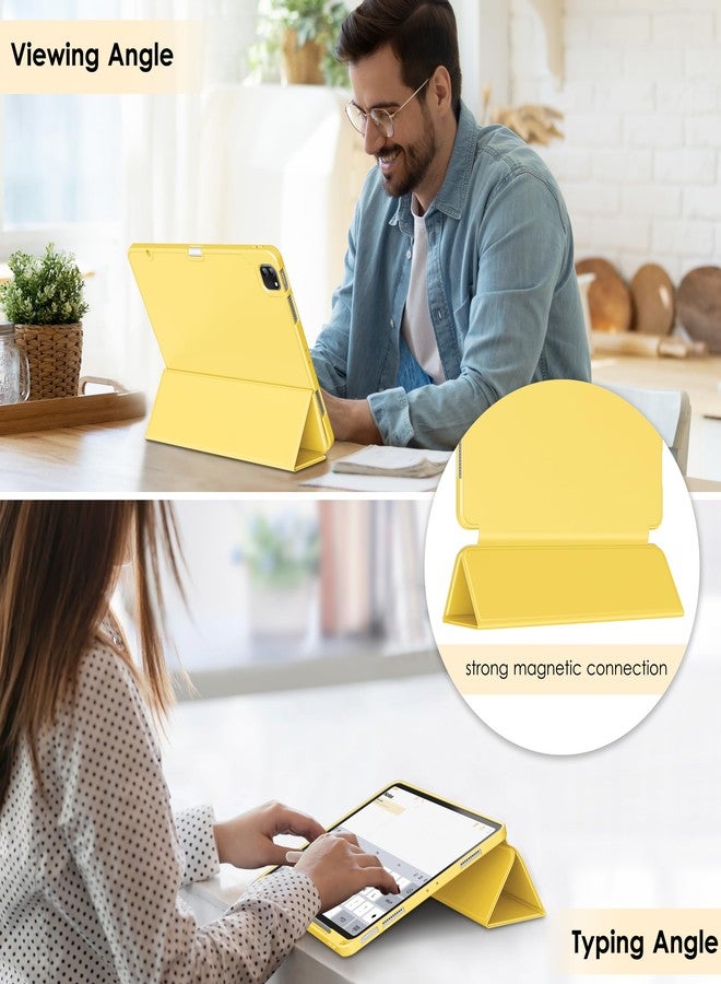 DTTO for iPad Air 13 Inch Case M3/M2 2025/2024, iPad Pro 12.9 Inch Case (6th/ 5th/ 4th/ 3rd Gen), Smart Slim Trifold Stand Soft Cover with Pencil Holder for iPad Air 13", Yellow - Image 4